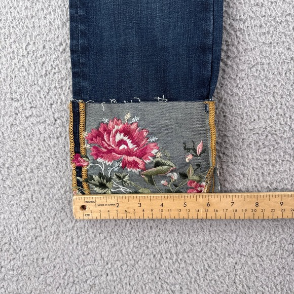 Driftwood Jeans Womens 26 Colette Embroidered Crop Straight Portofino Raw Edge - Picture 8 of 16